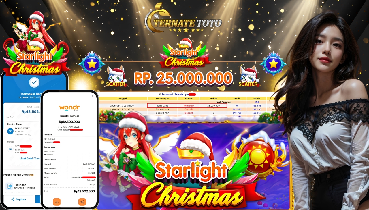 TERNATETOTO - JACKPOT STARLIGHT CHRISTMAS Rp. 25,000,000,-